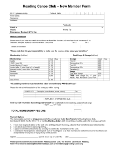 Membership Form - Reading Canoe Club