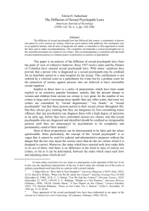 Edwin H. Sutherland The Diffusion of Sexual Psychopath Laws