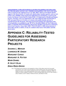 Guidelines for Assessing Participatory Research Projects