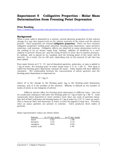 Molar Mass Determination from Freezing Point Depression