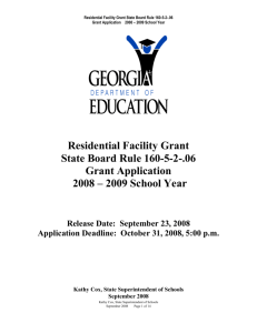 Residential Facility Grant Application 2008