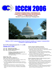 ICCCN`06 Technical Program Oct. 9 - 11, 2006