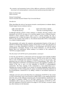 the semantics and grammatical status of three different realizations