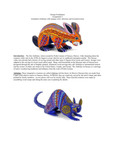 Animalitos/Alebrijes with opaque color, direction and invented texture