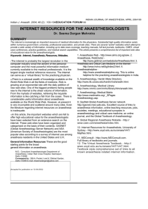 INDIAN JOURNAL OF ANAESTHESIA, APRIL 2004100 Indian J