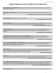 Danielson Aligned Lesson Plan Template for Formal Observations