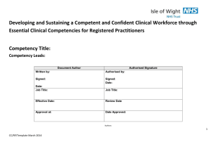 Essential Competency Framework for Registered Practitioners