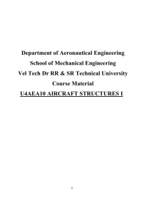 Aircraft Structures - Vel Tech University