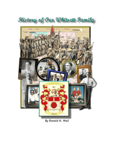 Early History of The Whitsett Family of Lauderdale County, Alabama