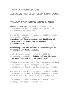 Introduction for Associate Professor Gevork Hartoonian