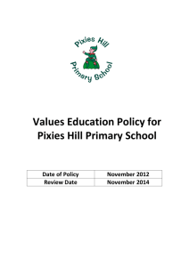 Values Education Policy - pixieshill.herts.sch.uk