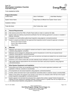 Wind System Installation Checklist