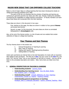 Annotated Bibliography on Major Ideas in Teaching