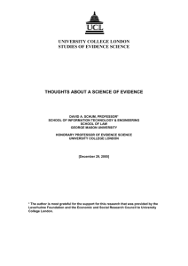 thoughts about a science of evidence