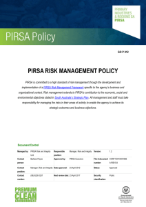 PIRSA Risk Management Policy GO P 012