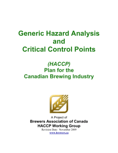 Generic HACCP Plan