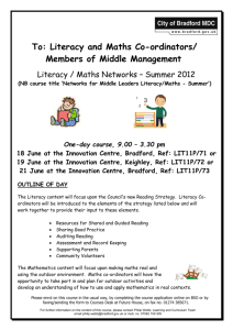 To: Literacy and Maths Co-ordinators/ Members of Middle