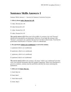 Answers: Sentence Skills 2 Practice