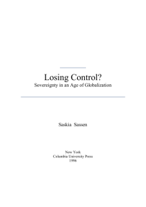 Losing Control? Sovereignty in an Age of Globalization: Introduction
