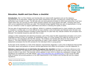 EHCP Checklist - The Council for Disabled Children