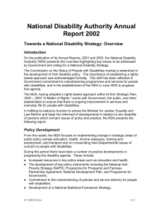 NDA Annual Report 2002 - National Disability Authority
