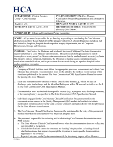 Core Measure Clarification Process Documentation and Education