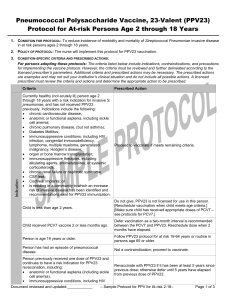 (PPV23), Protocol for At-risk Persons Age 2 through 18 Years