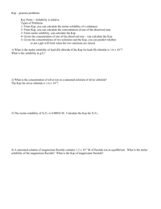 Practice Solubility Problems -