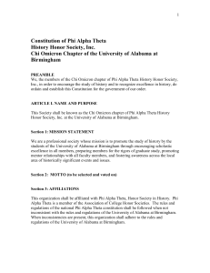 Constitution of Phi Alpha Theta - University of Alabama at Birmingham