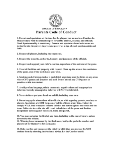 CYO Soccer Parents Code of Conduct