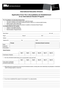 Application Form: Tier 2 Accreditation for Establishment of an