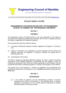 Requirements for registration PE_