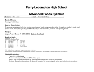 Advanced Foods Syllabus - Perry