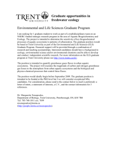 Graduate opportunities in freshwater ecology