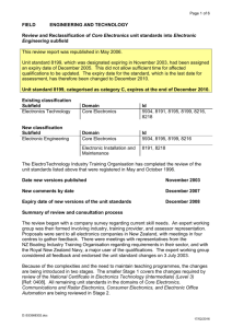 Review and Reclassification of Core Electronics unit