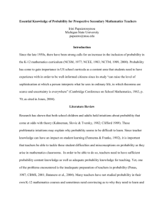 Essential Knowledge of Probability for Prospective Secondary