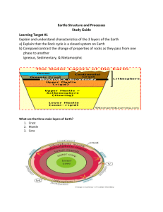 Earths Structure and Processes Study Guide Learning Target #1