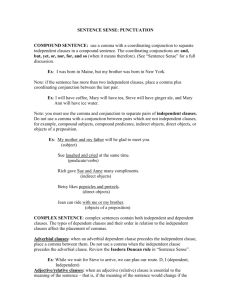 Punctuation of the complex sentence containing an adverbial clause