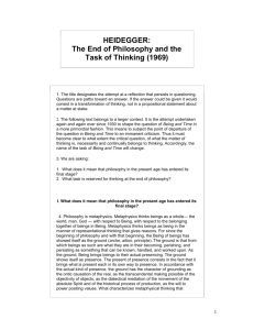 The End of Philosophy and the Task of Thinking