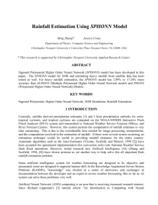 Rainfall Estimation Using SPHONN Model