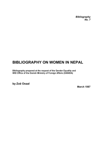 Bibliography on Women in Nepal - Institute of Development Studies