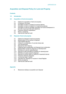 Acquisition and Disposal Policy