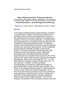Assiut university researches New Heteroaromatic Polyazomethines