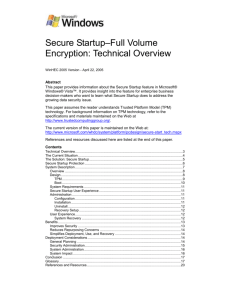 Secure Startup-Full Volume Encryption