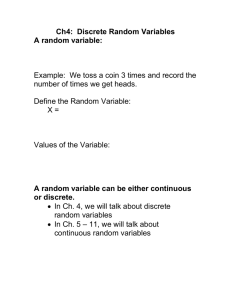 Ch4: Discrete Random Variables