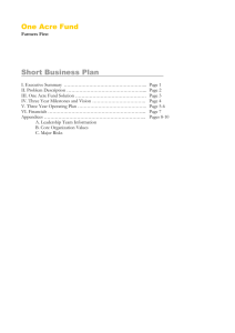 One Acre Fund Short Business Plan