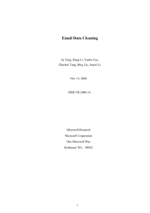 Email Data Cleaning - Microsoft Research