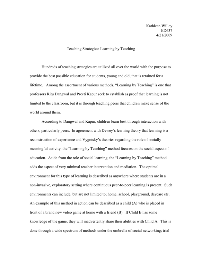 essay about teaching methods