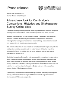 Cambridge University Press will soon be launching its brand new