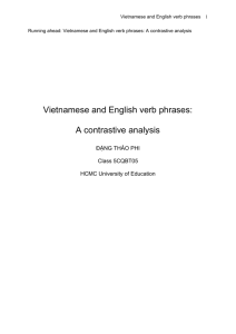 Vietamese and English verb phrase: A contrastive